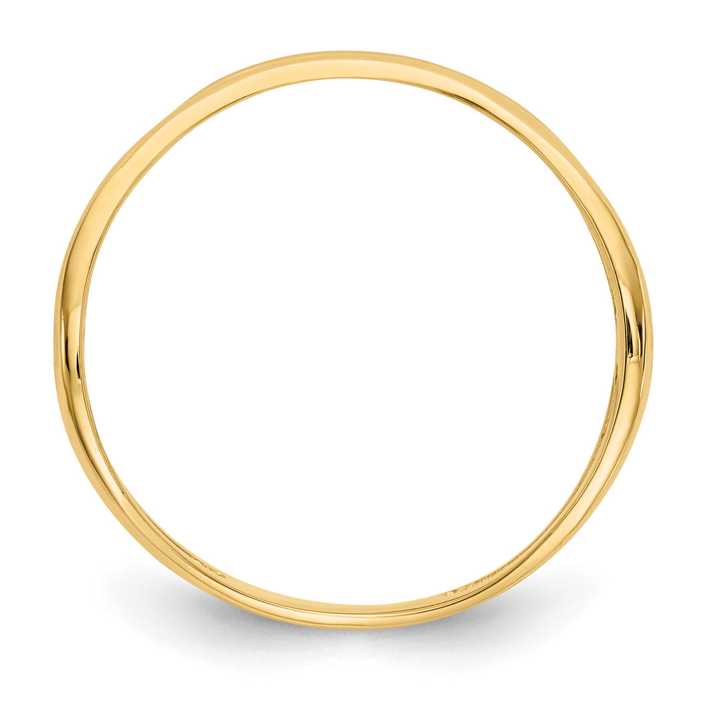 14K Gold Polished Double Wave Fashion Thumb Ring