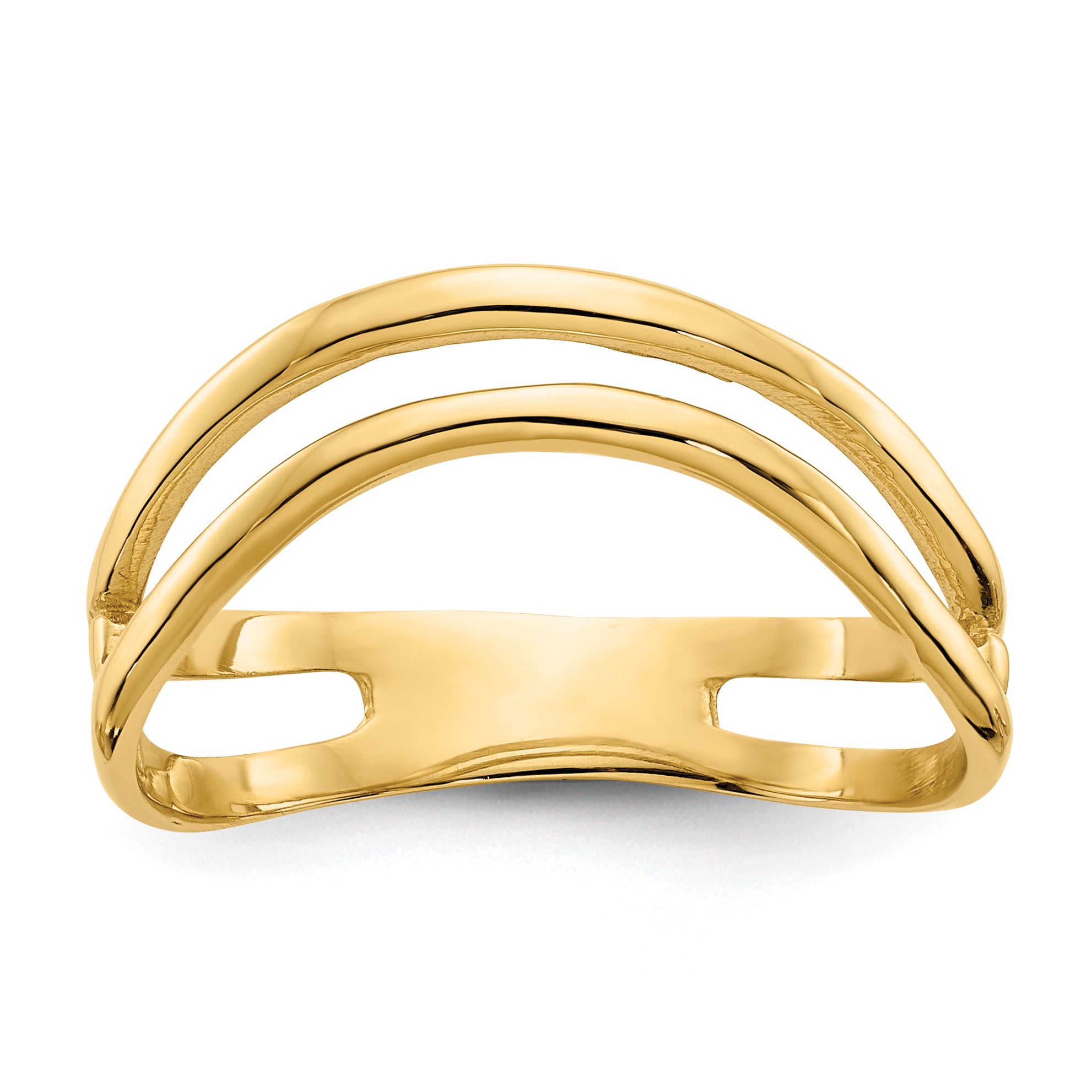 14K Gold Polished Double Wave Fashion Thumb Ring Main image
