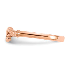 14K Rose Gold Textured Mini Heart Baby Ring