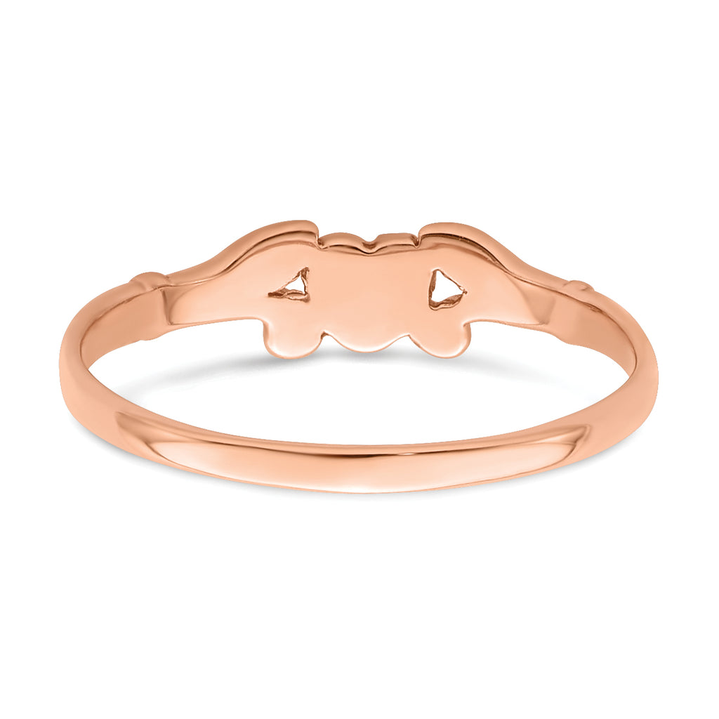 14K Rose Gold Textured Mini Heart Baby Ring