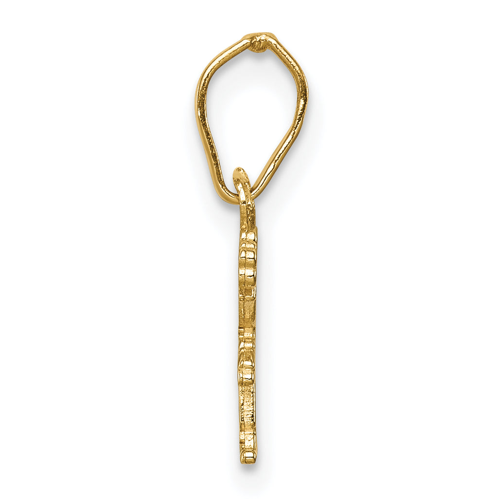 14K Gold Polished Little Girl Pendant with Textured Back Elegant & Timeless Charm