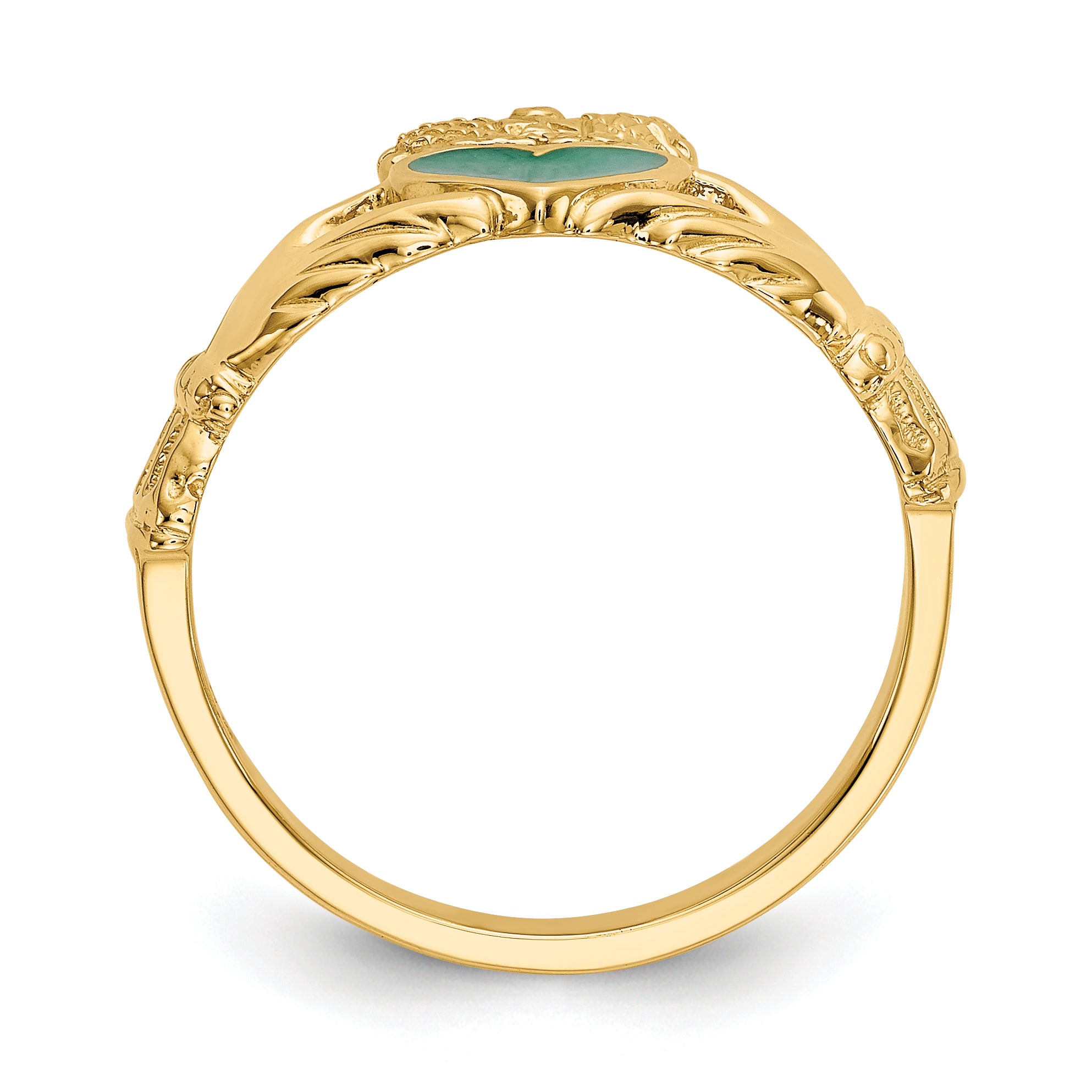 14k Enamel Claddagh Ring Secondary image