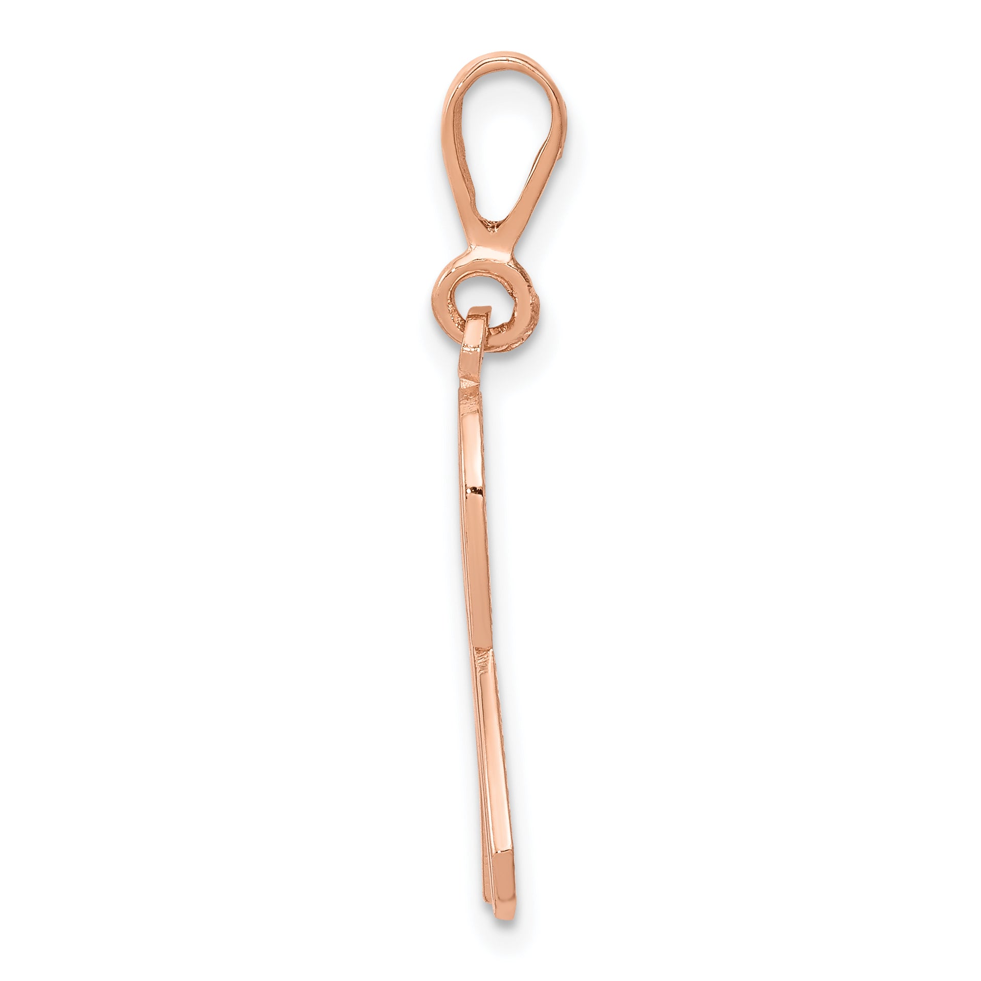 14K Rose Gold Awareness Pendant with Polished Finish & Textured Detail Secondary image