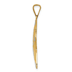 14K Gold Rhodium Diamond-Cut Starfish Pendant for Men  Polished Solid Design