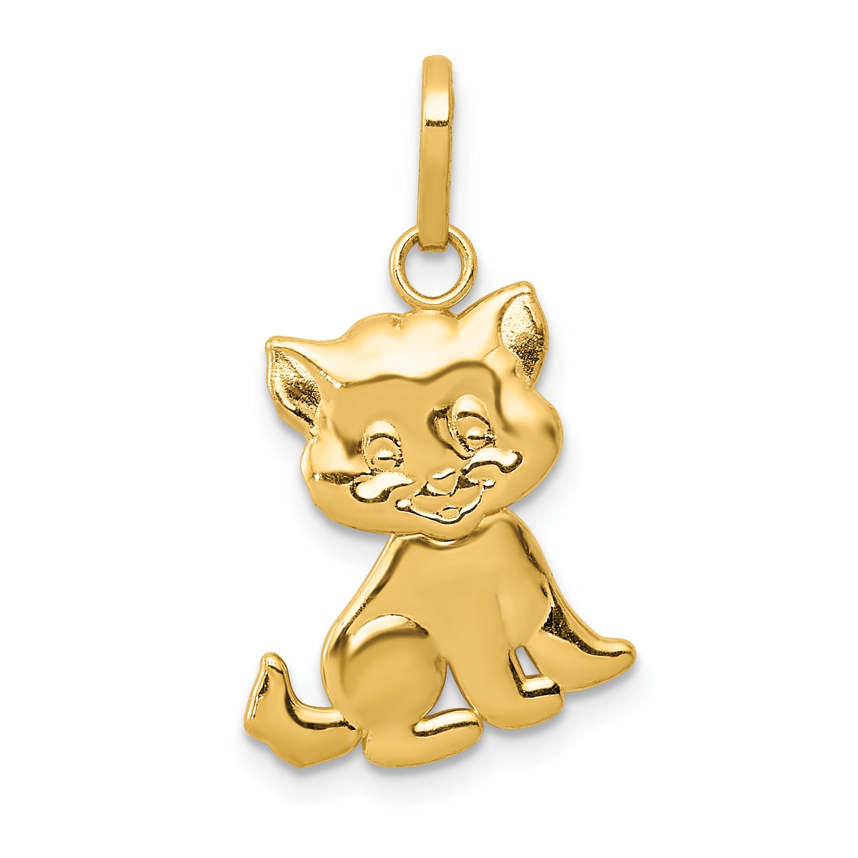 14k Polished Moveable Cat Pendant Main image