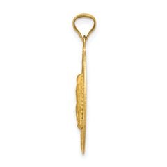 14K Gold & Rhodium Lady of Guadalupe Pendant with Diamond-Cut Details