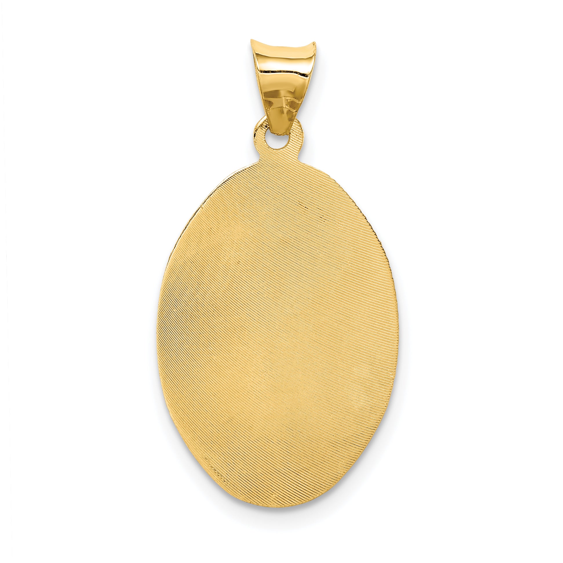 14K Gold & Rhodium Lady of Guadalupe Pendant with Diamond-Cut Details