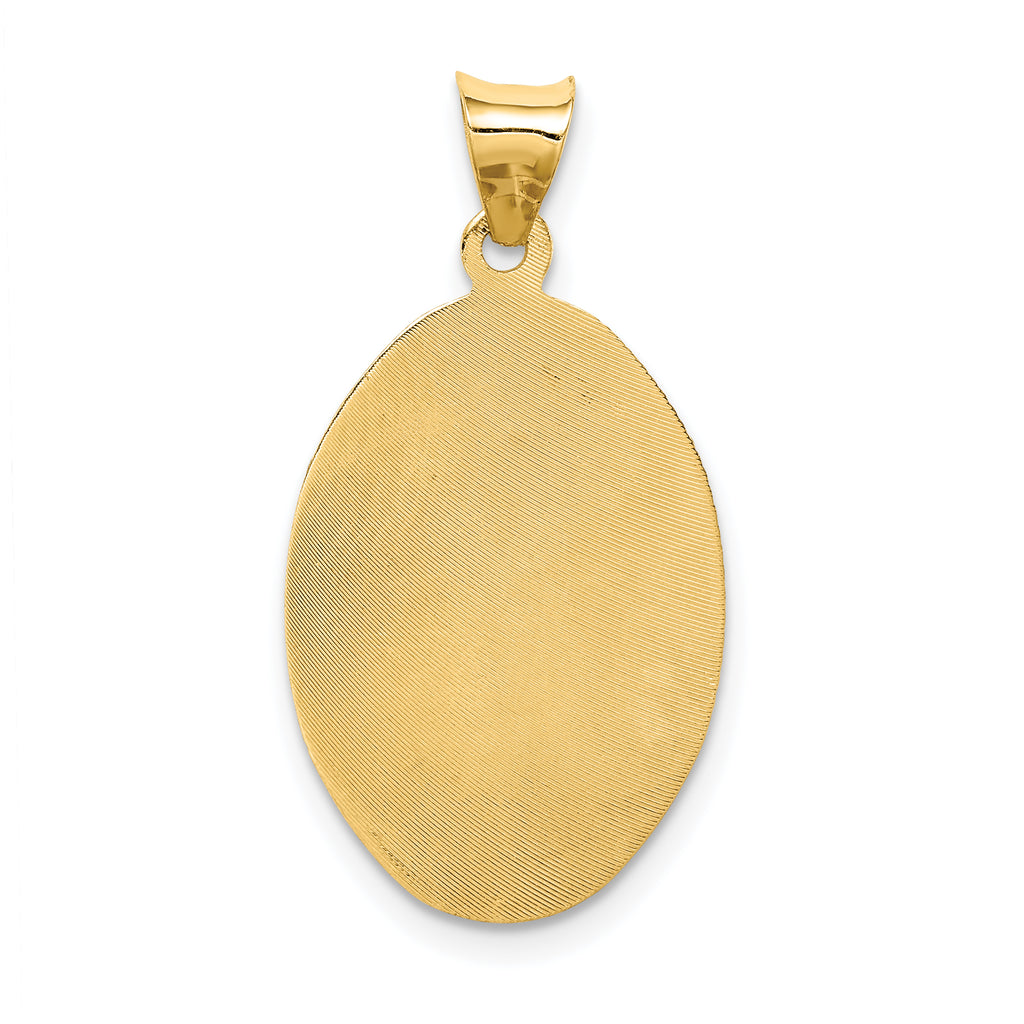14K Gold & Rhodium Lady of Guadalupe Pendant with Diamond-Cut Details