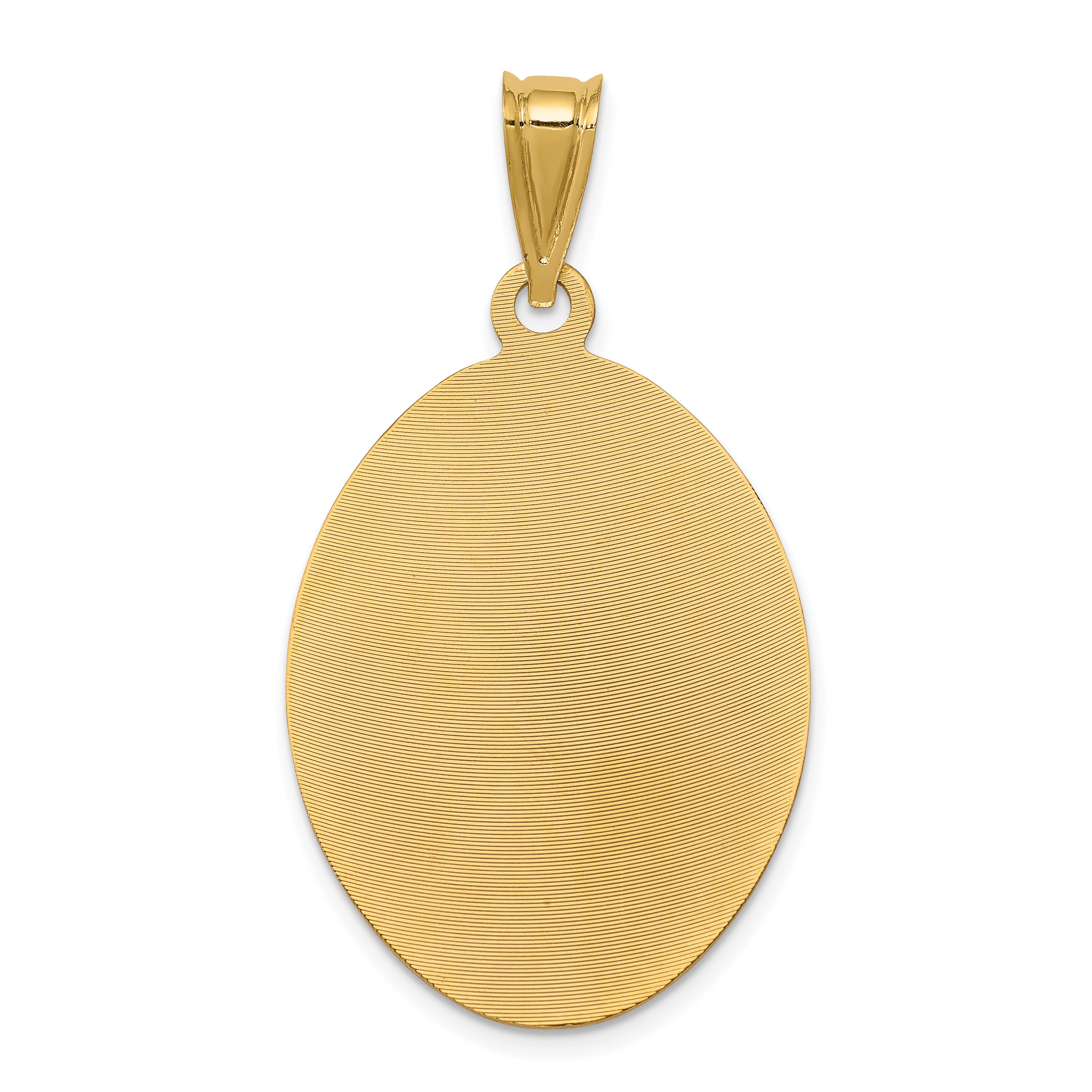 14K Gold & Rhodium Lady of Guadalupe Pendant with Diamond-Cut Detailing, Polished Finish