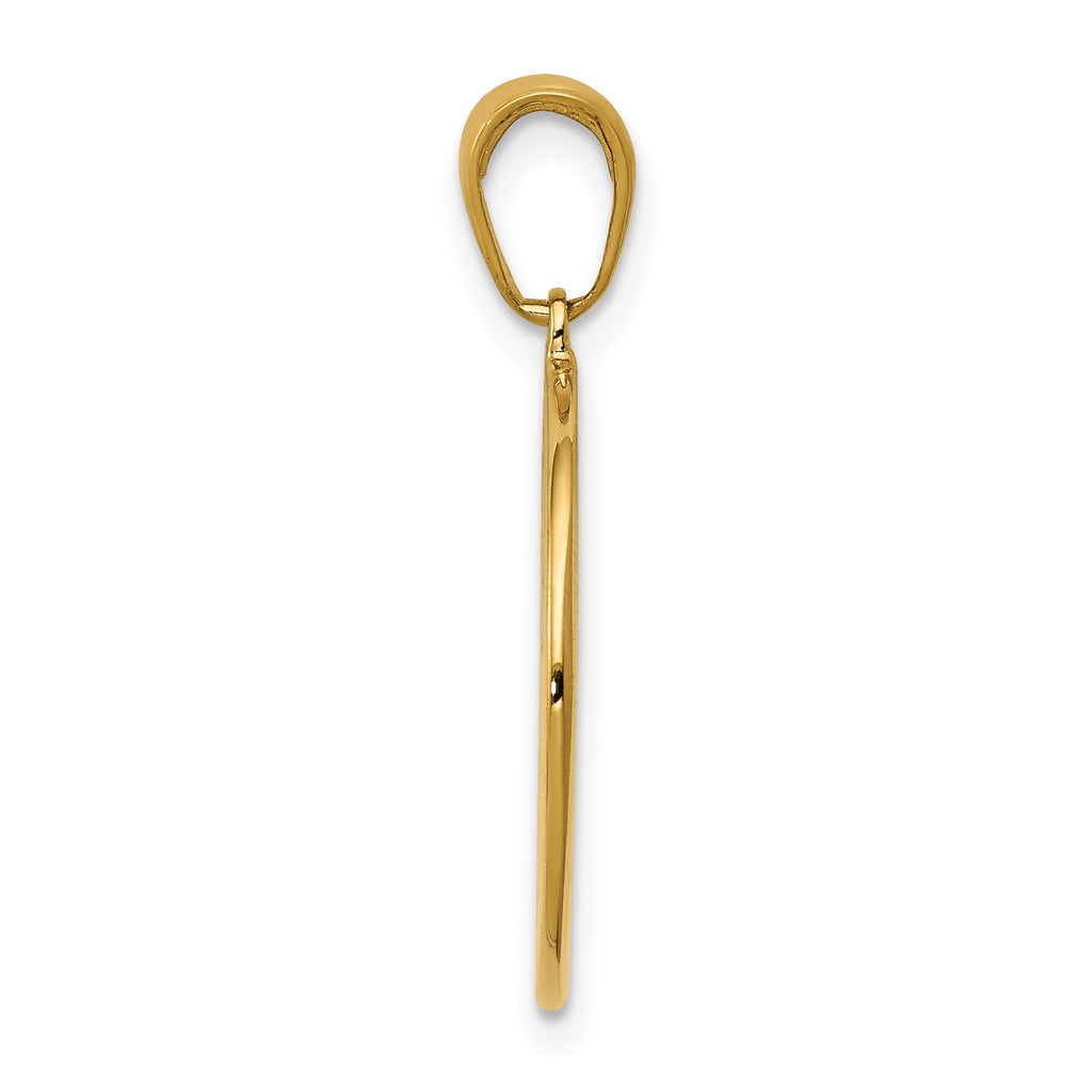 14K Gold Saint Anthony Round Medal Pendant with Polished Satin Finish