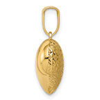 14K Gold 3D Heart Pendant with Polished and Textured Diamond-Cut Finish