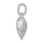 14K White Gold 3D Puffed Heart Pendant with Diamond-Cut Satin Finish