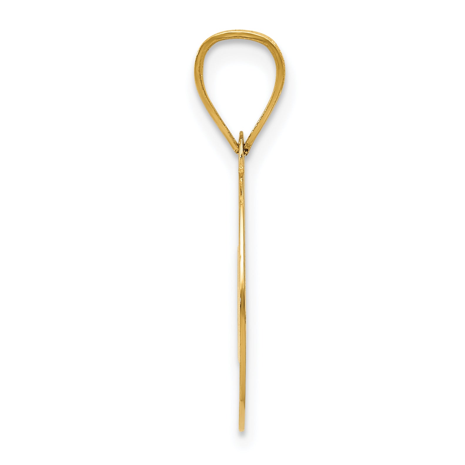 14K Gold Polished Cut-Out Heart Disc Pendant  Elegant Laser-Cut Design Secondary image