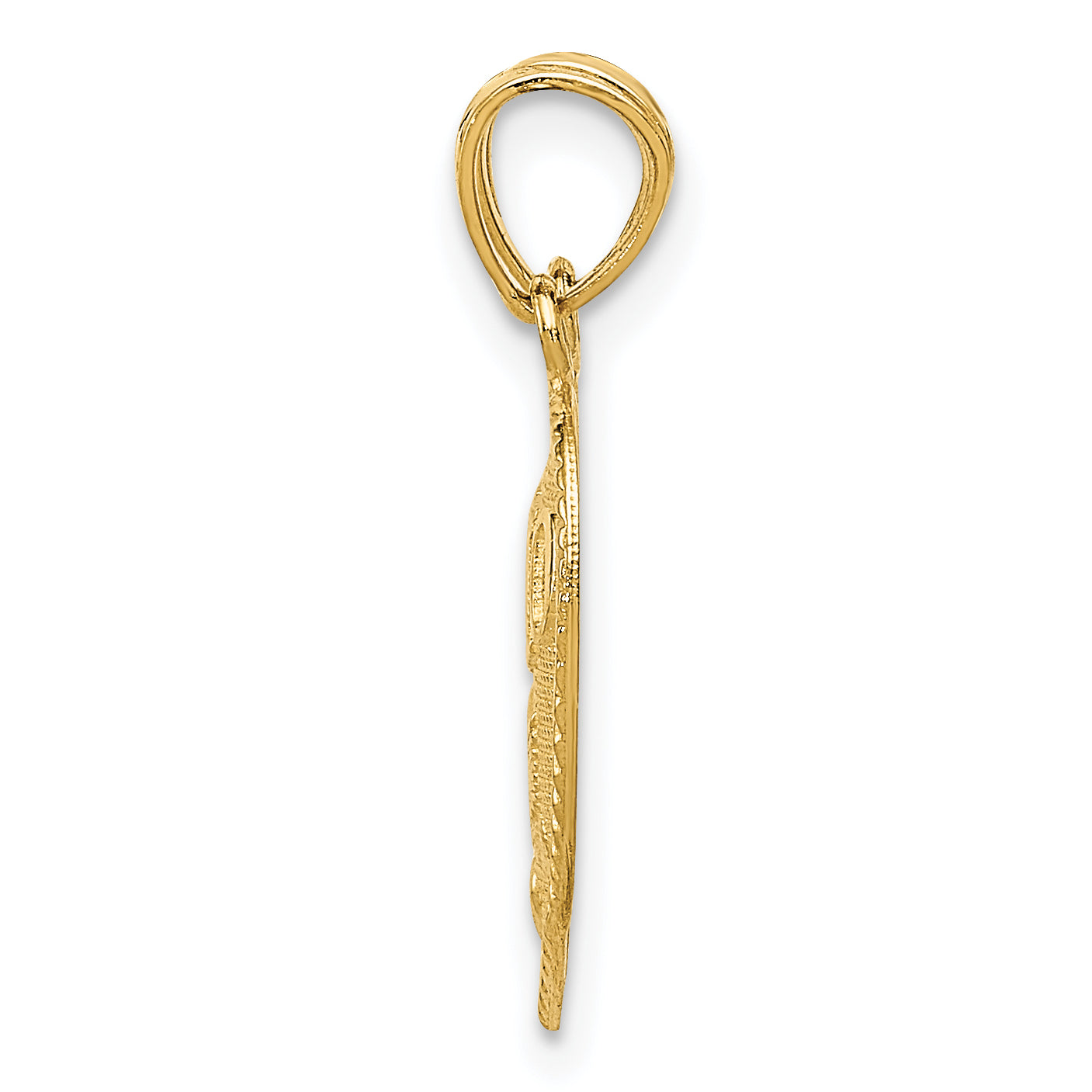 14K Gold TE AMO Break Apart Diamond-Cut Heart Pendant  Polished & Solid Secondary image