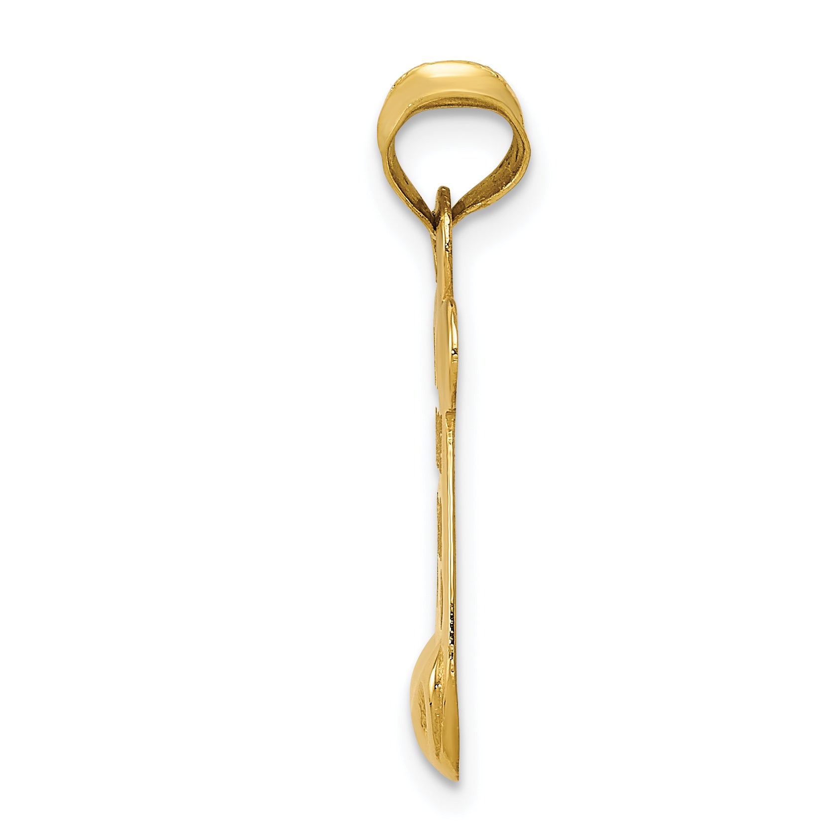 14K Gold I Love You Pendant with Polished Textured Finish Elegant and Gift-Ready