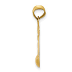 14K Gold I Love You Pendant with Polished Textured Finish Elegant and Gift-Ready