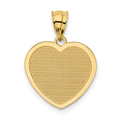 14K Gold Te Amo Heart Pendant with Polished Finish  Elegant Gift