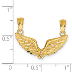14K Gold Polished Break Apart Angel Wings Pendant Set  Elegant & Gift Ready