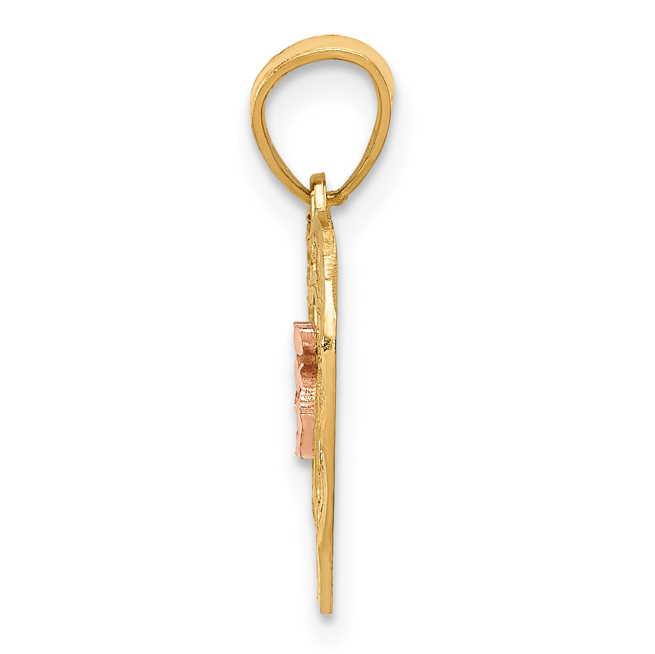 14K Two-Tone Gold Diamond-Cut 15 Pendant with Polished Finish by Sophia Jewelers Secondary image