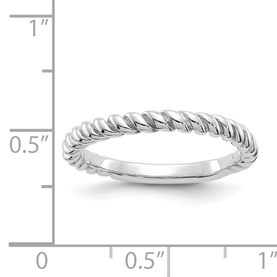 14k White Gold Polished Twisted Band