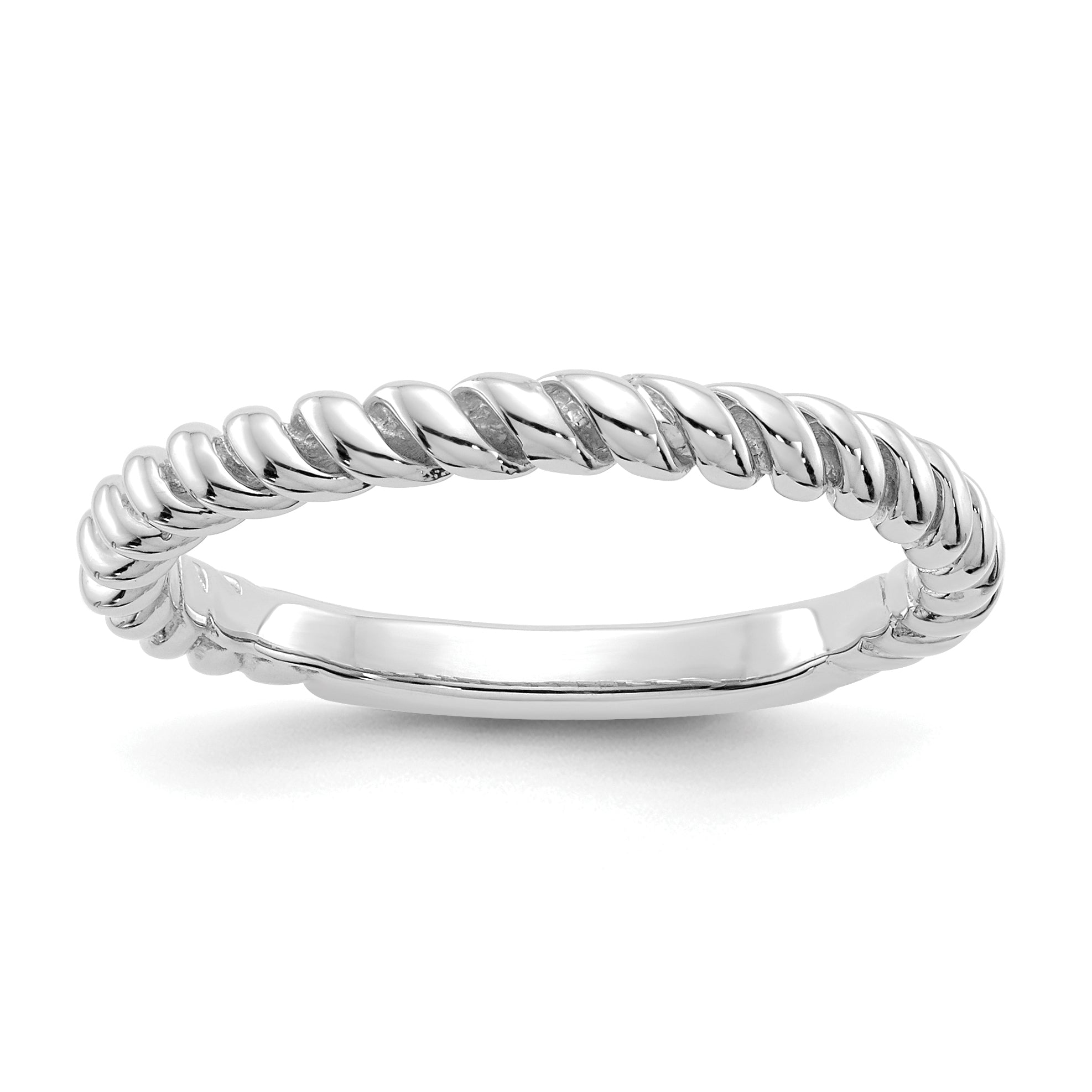 14k White Gold Polished Twisted Band Main image