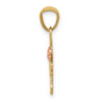 14K Two-Tone Diamond-Cut #1 Grandma Pendant with Polished Finish