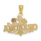 14K Two-Tone Diamond-Cut #1 Grandma Pendant with Polished Finish