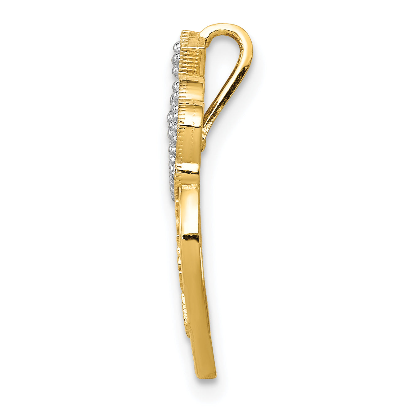 14K Gold Heart Chain Slide with White Rhodium Detailing  Daddy's Little Girl Secondary image