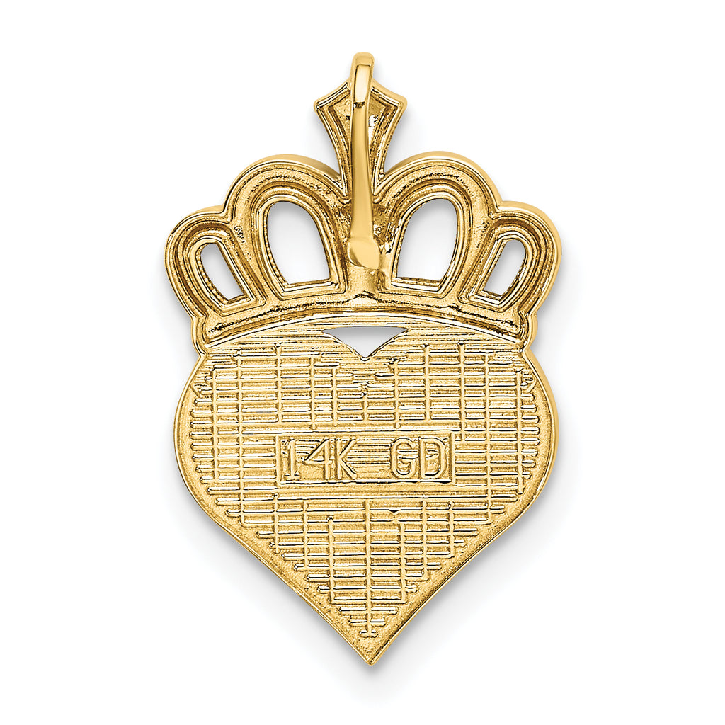 14K Gold Heart Chain Slide with White Rhodium Detailing  Daddy's Little Girl