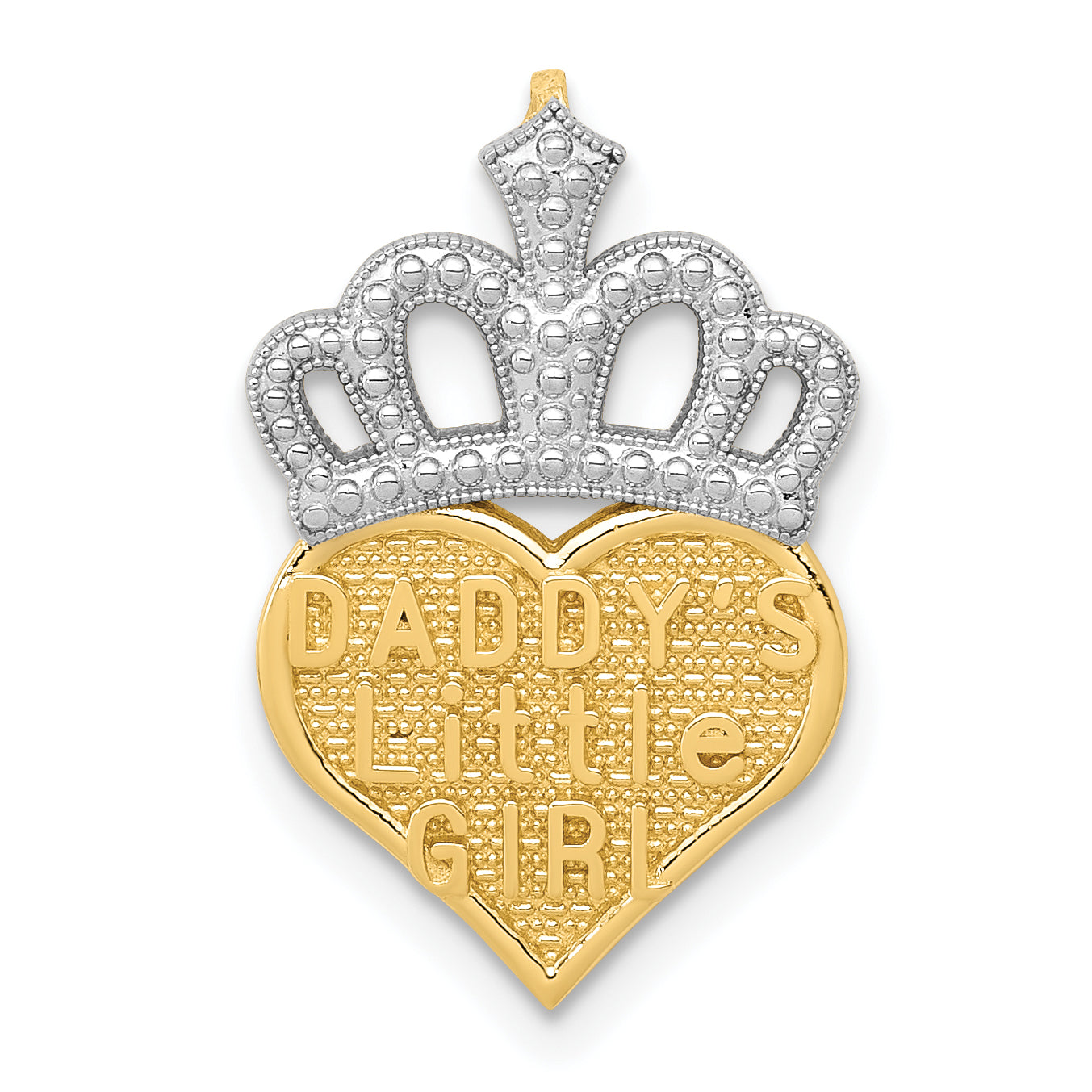 14k w/White Rhodium Polished Daddy's Little Girl Heart Chain Slide Main image