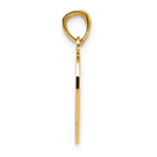 14K Gold Satin and Polished Daughter-Mom Break Apart Heart Pendant
