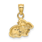14K Gold Polished Rabbit Pendant with Textured Design by Sophia Jewelers