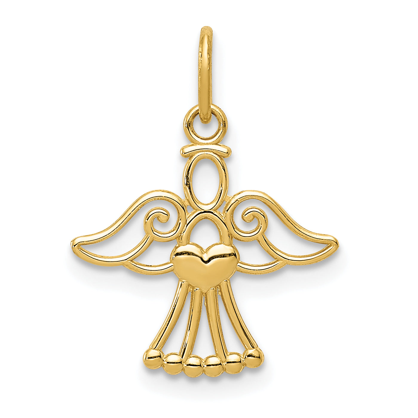 14k Polished Small Angel w/Heart Pendant Main image