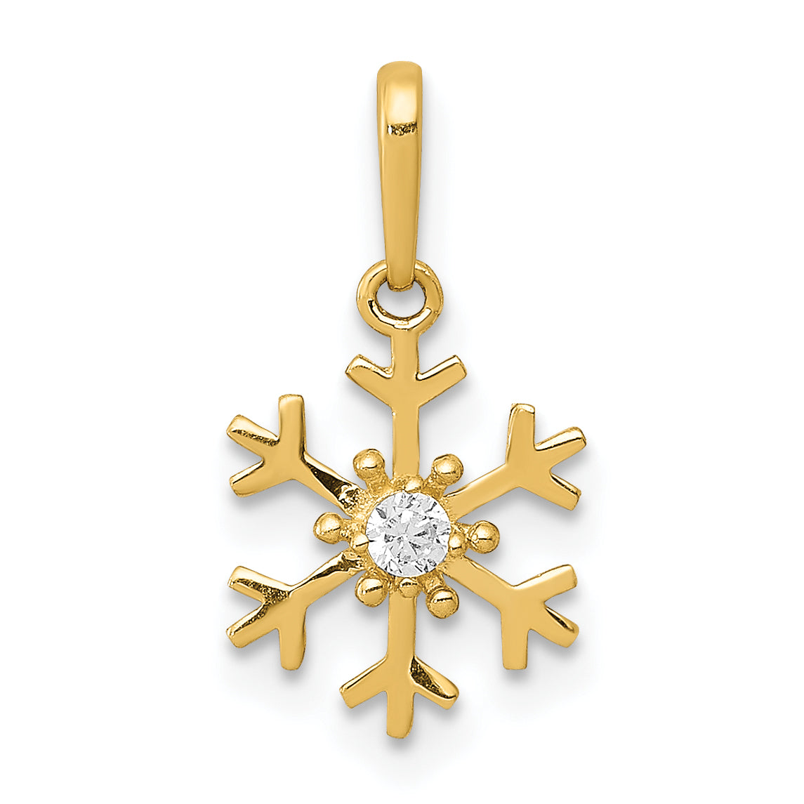 14k Polished CZ Snowflake Charm Main image