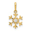 14k Polished CZ Snowflake Charm