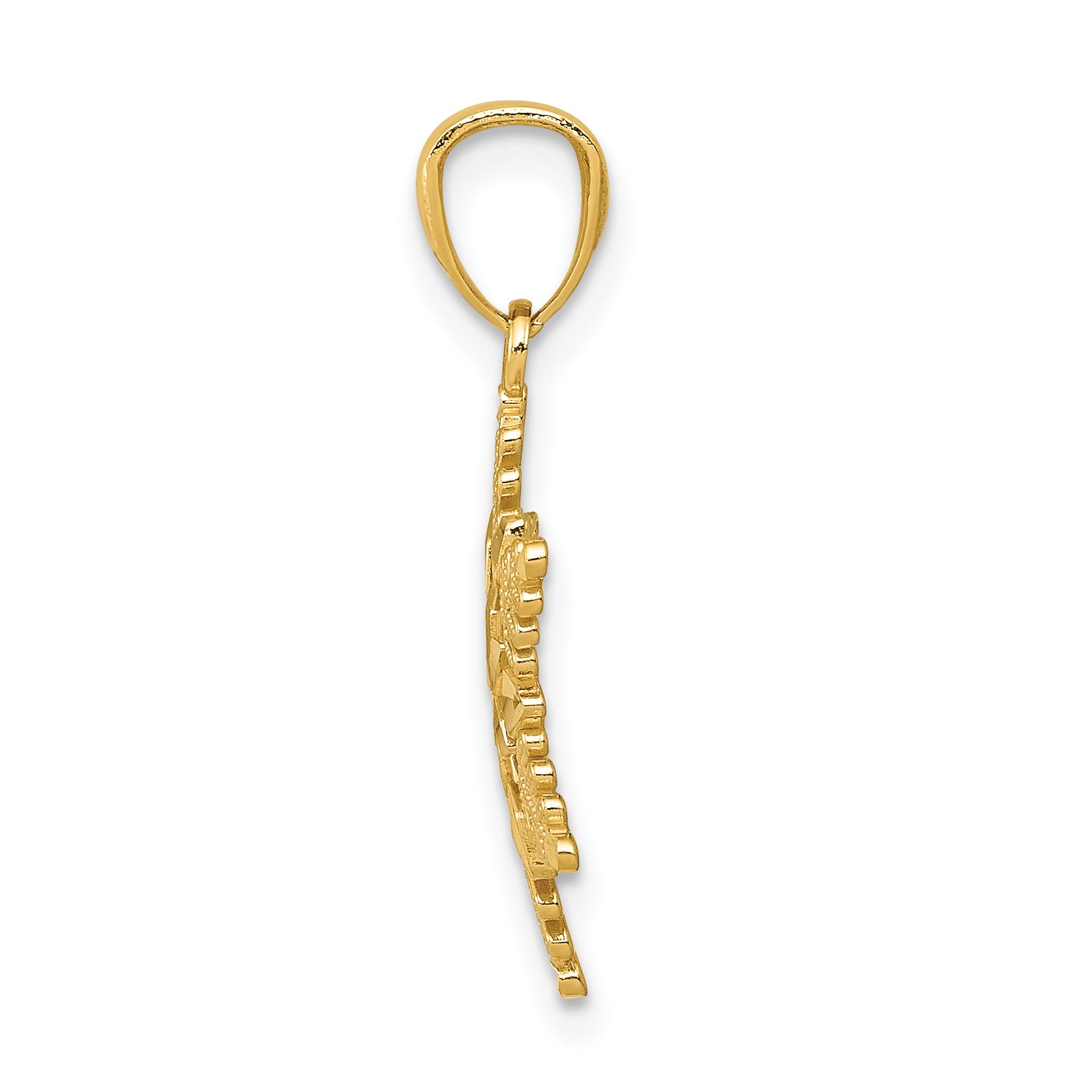 14K Gold Diamond-Cut Snowflake Pendant with Polished Finish Secondary image