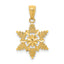 14k Diamond-cut Polished Snowflake Pendant