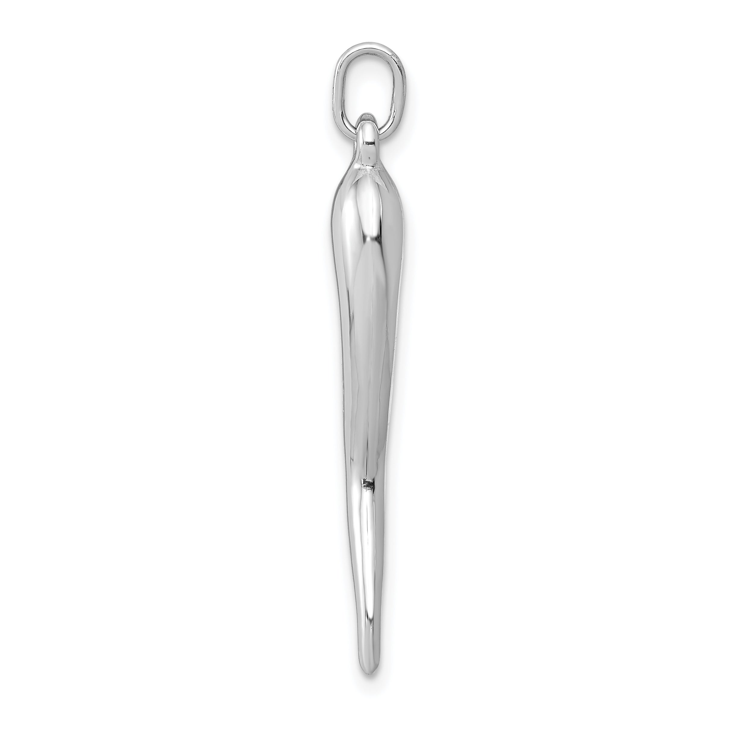 Italian Horn Charm in 14K White Gold