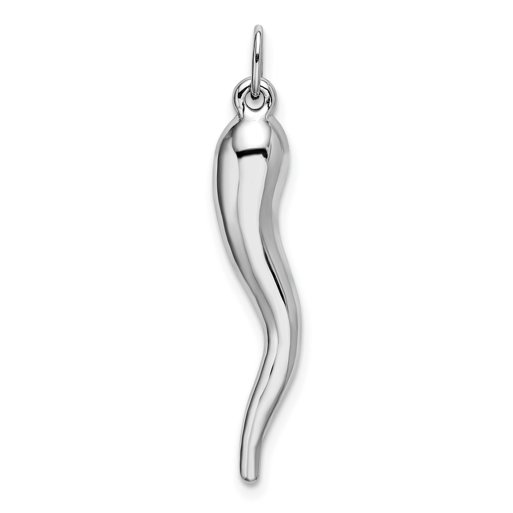 Italian Horn Charm in 14K White Gold