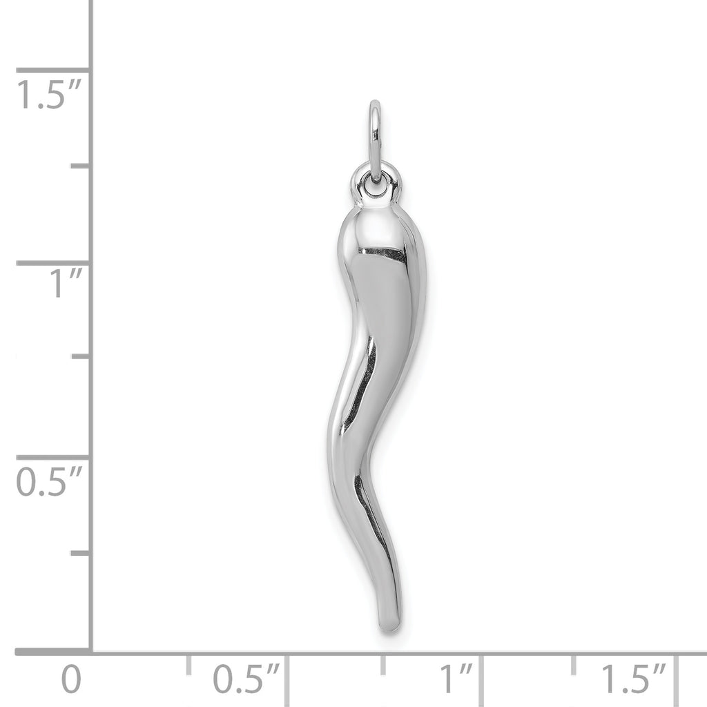 Italian Horn Charm in 14K White Gold