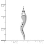 Italian Horn Charm in 14K White Gold