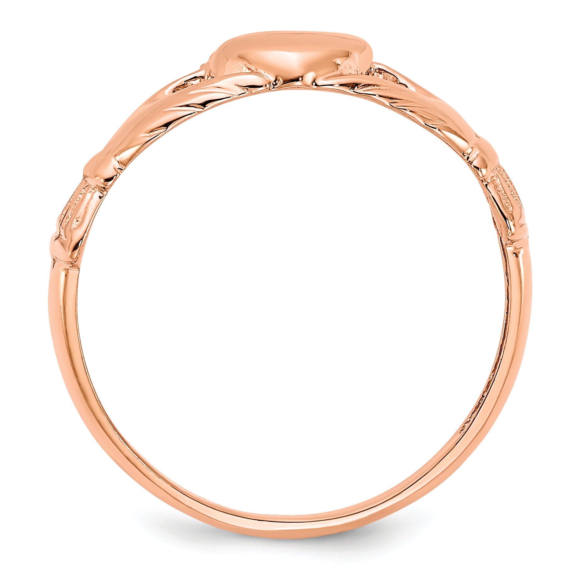14k Rose Gold Polished Claddagh Ring Secondary image