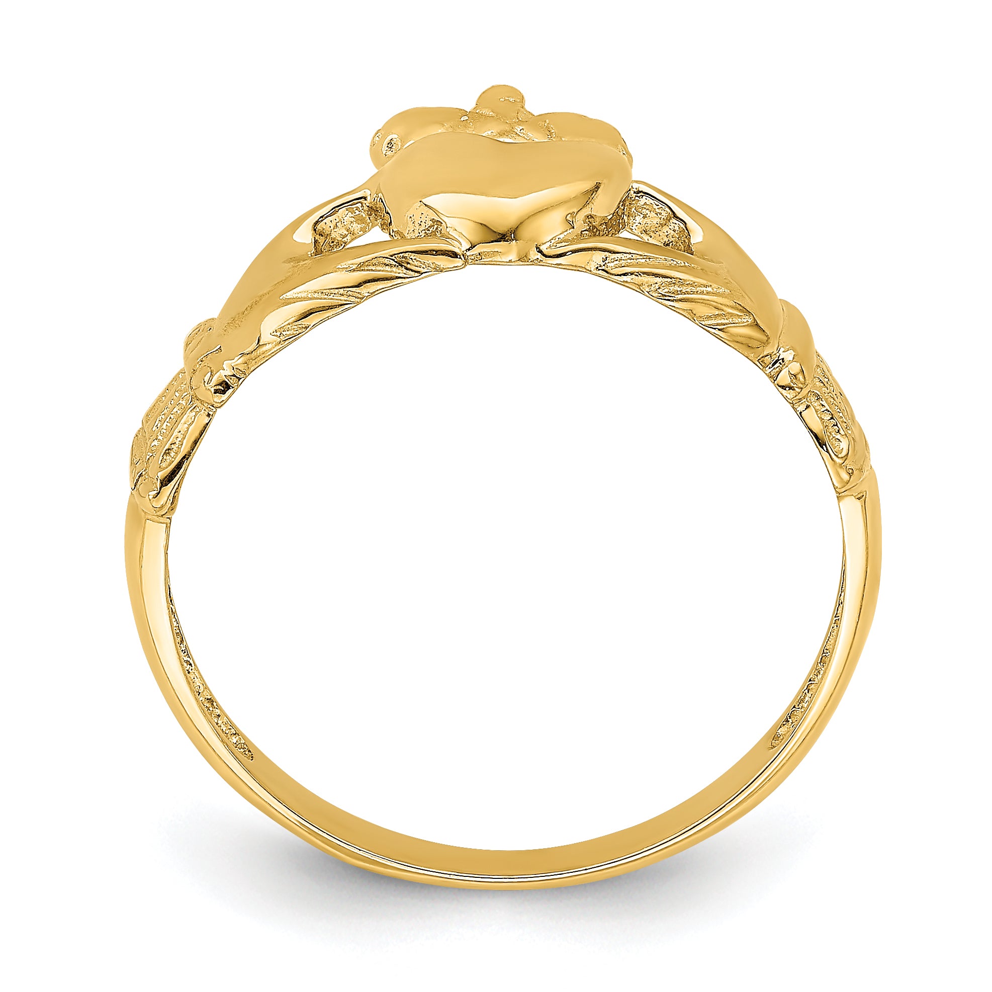 14k Polished Claddagh Ring Secondary image