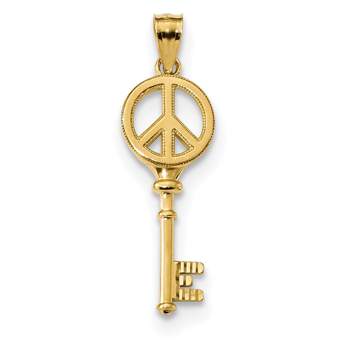 14K Polished Peace Key Pendant