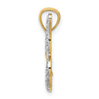 14K Gold Diamond-Cut Polished Butterfly Pendant with Rhodium Accents  Elegant, Timeless Design