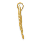 14K Gold Polished Butterfly Pendant with Textured Design