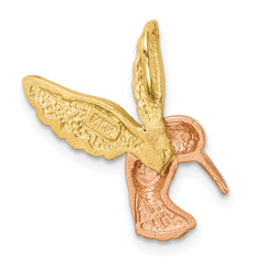 14K Two-Tone Gold Hummingbird Slide with White Rhodium Diamond-Cut Finish