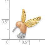14K Two-Tone Gold Hummingbird Slide with White Rhodium Diamond-Cut Finish