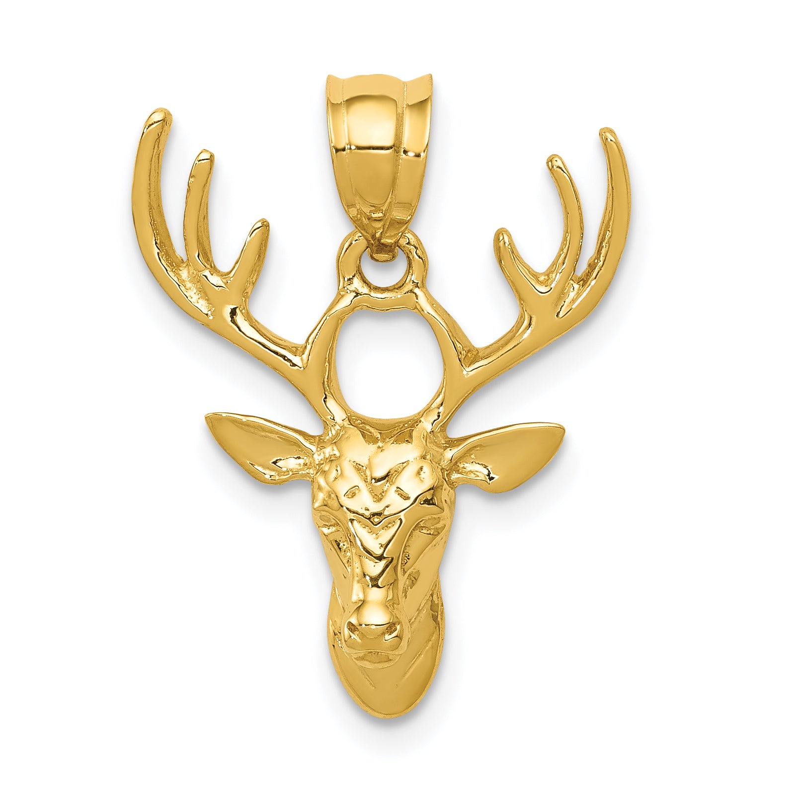 14k Polished Deer Head Pendant Main image