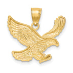 14K Gold Diamond-Cut Eagle Pendant for Men Polished & Solid